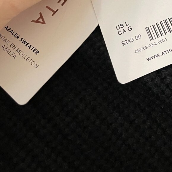 Large - ATHLETA Cashmere Wool Azalea Sweater Oversized Black NEW no tag $249 - Picture 8 of 8